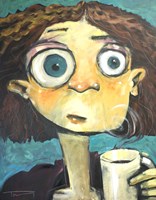 Her First Sip Of Coffee Fine Art Print