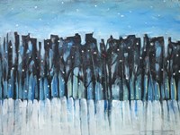 Winter Treeline With Berries Fine Art Print