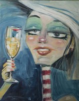 Trixie With Champagne Fine Art Print