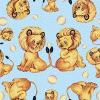 Cute Baby Lion Pattern Framed Print