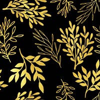 Golden Leaves Pattern Fine Art Print