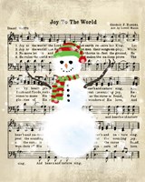 Snowman Conducts Joy To The World Fine Art Print