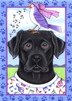 Black Lab Music Lover Fine Art Print