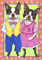 Boston Terrier Couple Fine Art Print