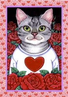 Cat Roses Fine Art Print