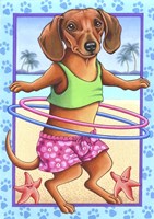 Dachshund Hula Hoop Fine Art Print