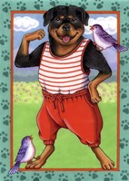 Rottweiler Workout Fine Art Print
