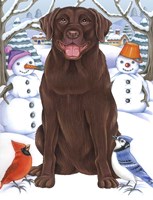 Winter Chocolate Lab Fine Art Print