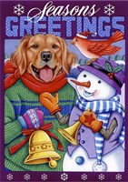 Xmas Golden Retriever Fine Art Print