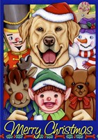 Xmas Yellow Lab Fine Art Print
