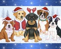 Christmas Pups Fine Art Print