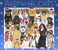 Happy Holidays Dog Group Fine Art Print