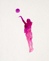 Basketball Girl Watercolor Silhouette Part IV Fine Art Print
