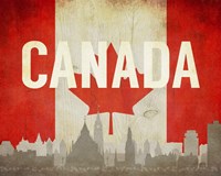 Ottawa, Canada - Flags and Skyline Fine Art Print