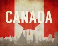 Ottawa, Canada - Flags and Skyline Fine Art Print