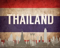 Bangkok, Thailand - Flags and Skyline Fine Art Print