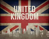 London, United Kingdom - Flags and Skyline Fine Art Print