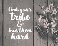 Find Your Tribe - Flowers and Pencils Grayscale Fine Art Print