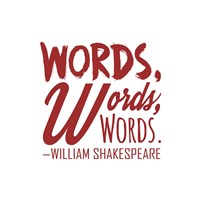 Words Words Words Shakespeare Red Fine Art Print