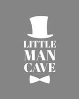 Little Man Cave Top Hat and Bow Tie - Gray Fine Art Print