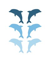Leaping Dolphins - Blue Fine Art Print