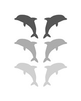 Leaping Dolphins - Gray Fine Art Print