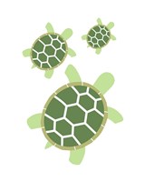 Three Turtles - Green Fine Art Print