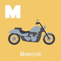 Transportation Alphabet - M is for Motorcycle Fine Art Print