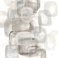 Neutral Stacking I White Fine Art Print
