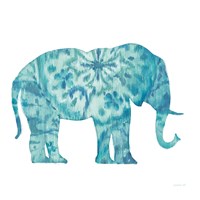 Boho Teal Elephant I Framed Print