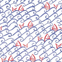 Coastal Birds Pattern VA Framed Print