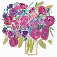 Pink Roses on White Fine Art Print