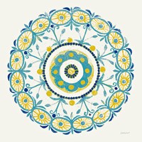 Lakai Circle I Blue and Yellow Framed Print