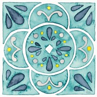 Garden Getaway Tile VII Teal Fine Art Print