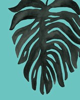 Tropical Palm II BW Turquoise Fine Art Print