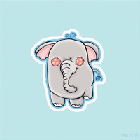 Blue Background Elephant Fine Art Print