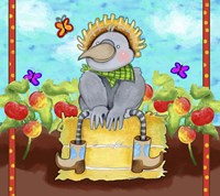 Farmer Crow Hay Bale Fine Art Print