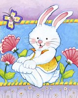 Bunny and Flowers Fine Art Print