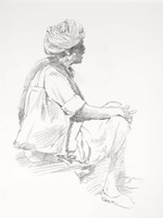 Man Sitting Sketch Fine Art Print