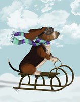 Basset Hound, Sledging Fine Art Print