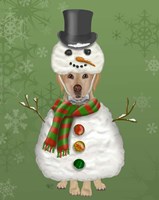 Yellow Labrador, Snowman Costume Fine Art Print