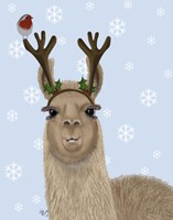 Llama, Antlers Fine Art Print