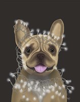 French Bulldog, Christmas Lights 2 Fine Art Print