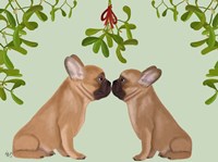 French Bulldogs and Mistletoe Fine Art Print