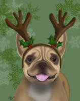 French Bulldog, Antlers 1 Fine Art Print