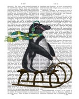 Penguin On Sled Fine Art Print