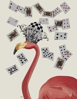 Flamingo and Cards Fine Art Print