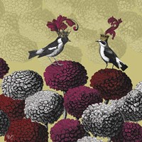 Blooming Birds, Chrysanthemum 2 Fine Art Print