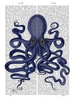 Octopus 9, Blue Fine Art Print