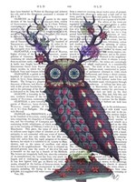 Owl with Psychedelic Antlers Fine Art Print